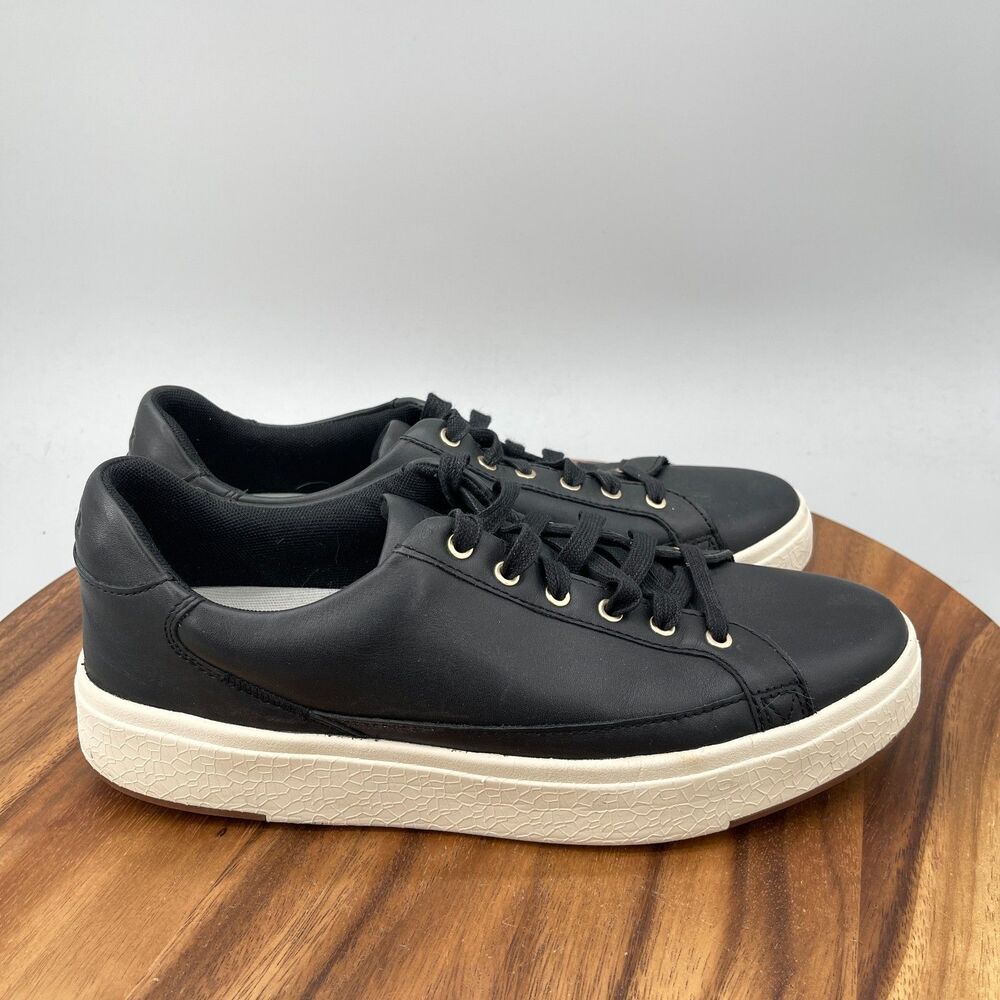 Kizik Vegas Shoes Mens Size 10.5 Slip on Black Handsfree Leather Walking Sneaker